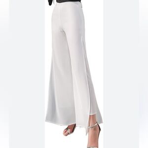 Adrianna Papell White Wide-Leg Pants High-Waisted size 4